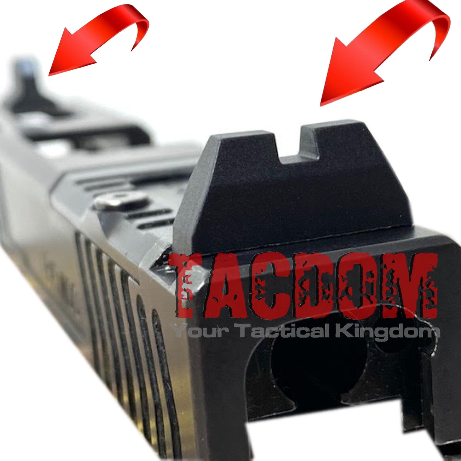 AGGRESSIVE ARMS Suppressor TALL Height Sights for Glok Poly White Dot CO-WITNESS