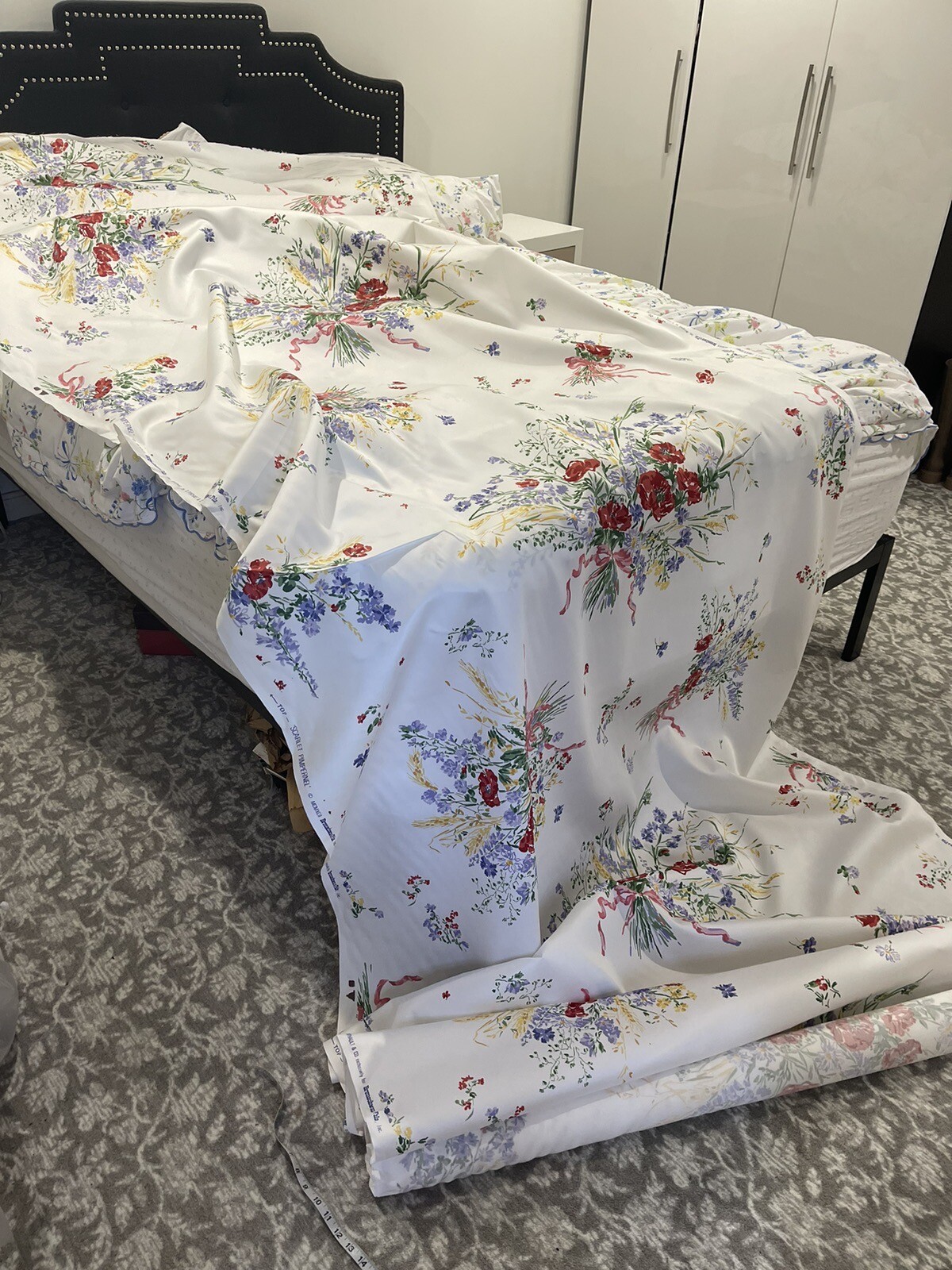 D. Porthault 100% Cotton Print 54” Fabric Projects Sateen Finish By Yard