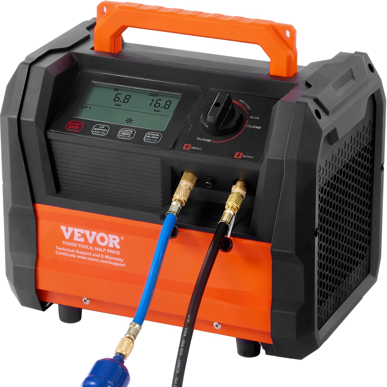 VEVOR PR24M Digit Refrigerant Recovery Machine 1 HP Dual Cylinder 3000rpm AC