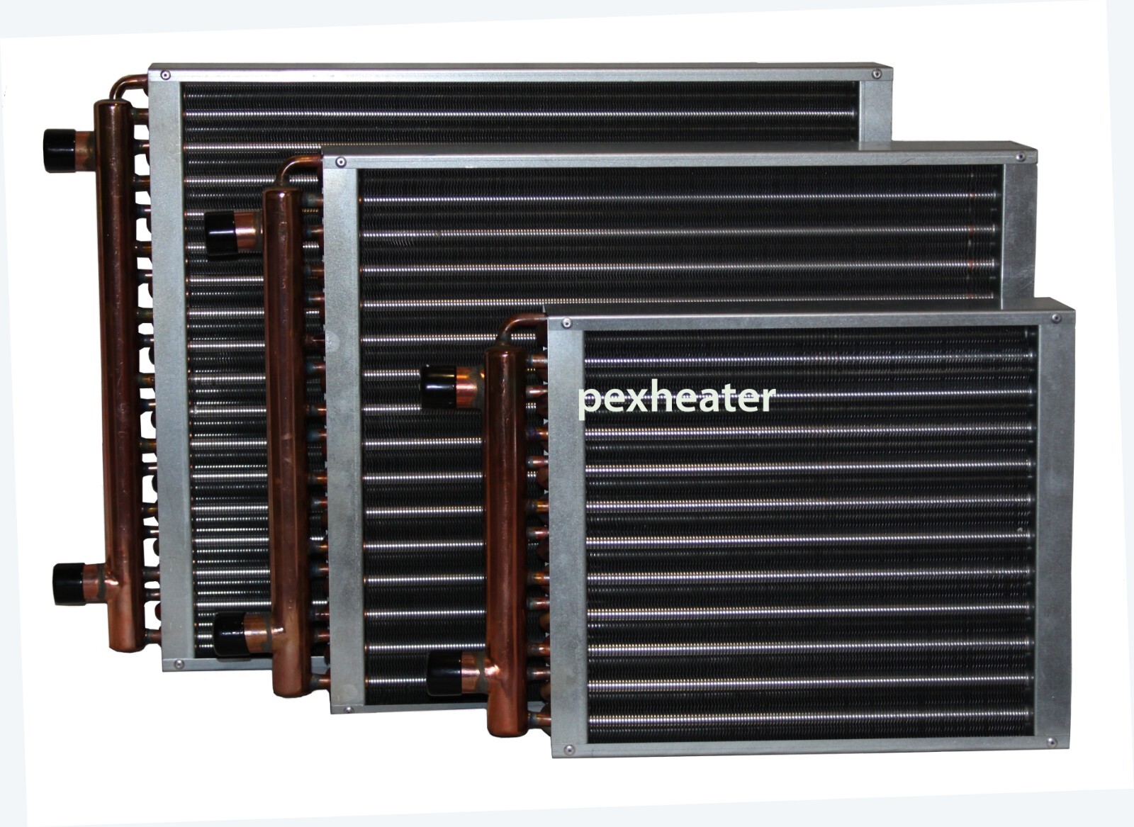 Finned Coil Water to Air Heat Exchanger, 1" sweat connections Hot Water Radiator