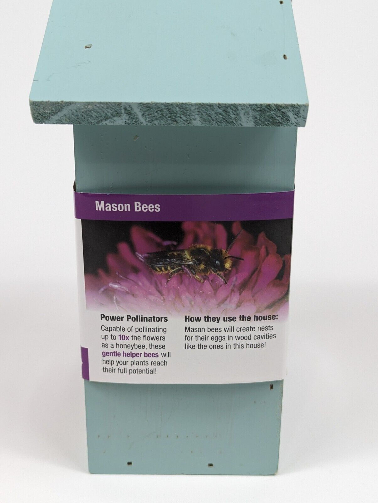Blue Nature’s Way Better Garden Pollinator Bug Mason Bee House Wooden
