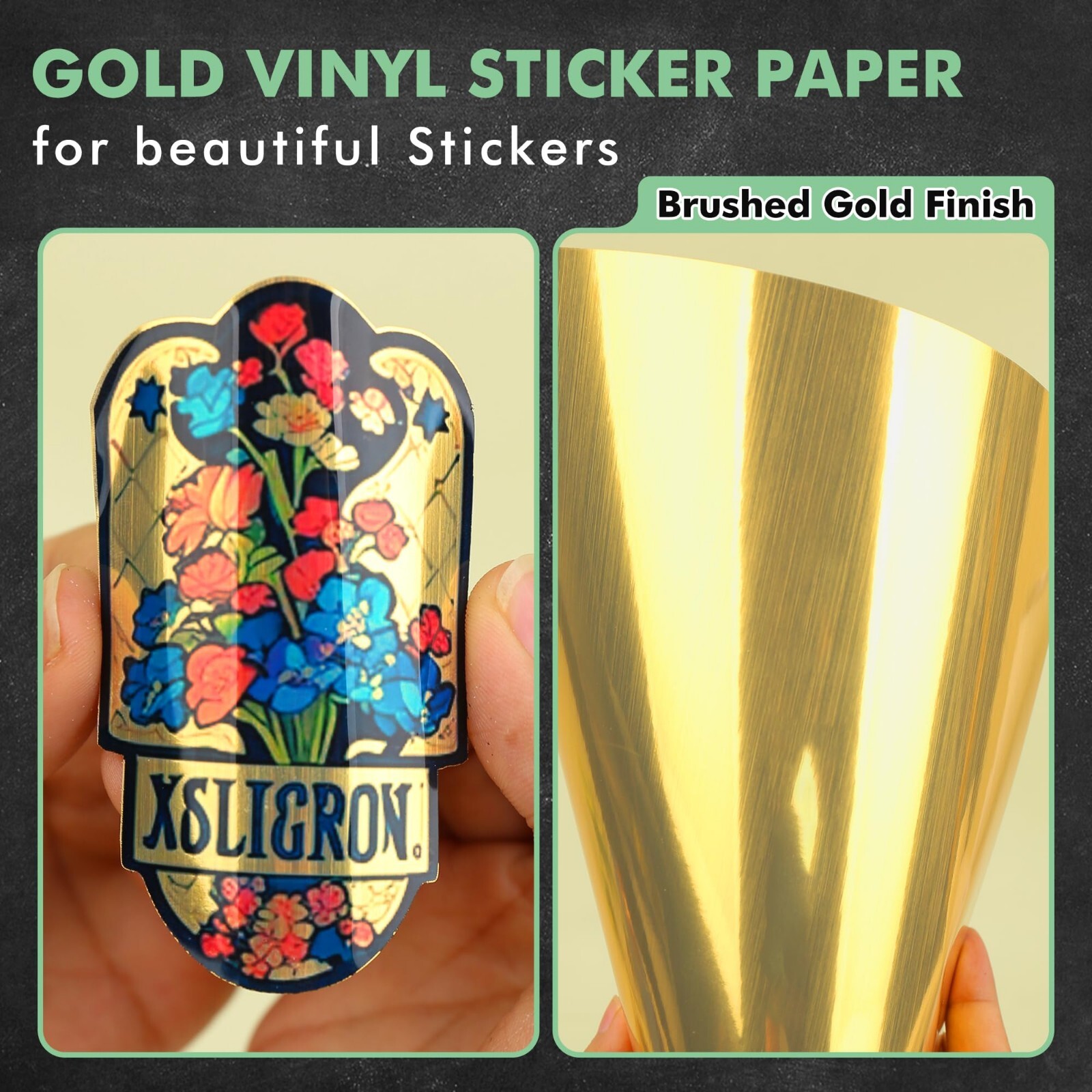 Koala Brushed Gold Vinyl Sticker Paper for Inkjet & Laser Printers Waterproof 20