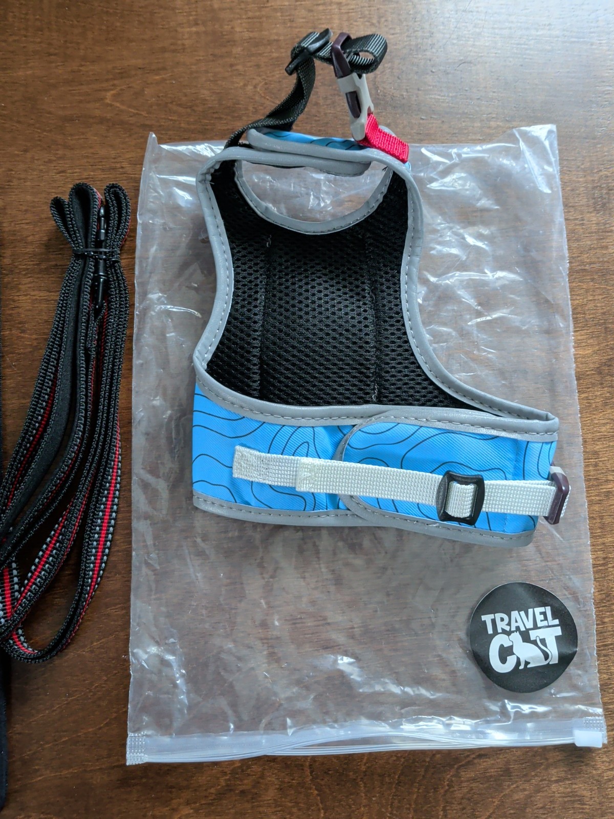 Travel Cat Size Small Pet Dog Cat Harness Blue Topo