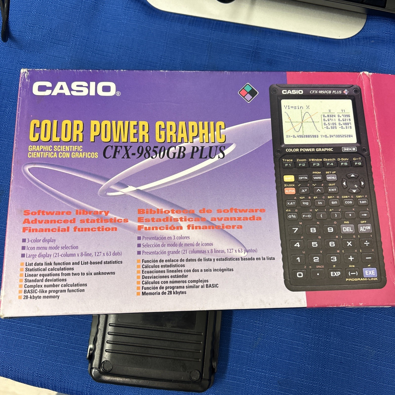 Casio Colour Scientific Calculator Graphing CFX-9850GB PLUS Complete Manual Box