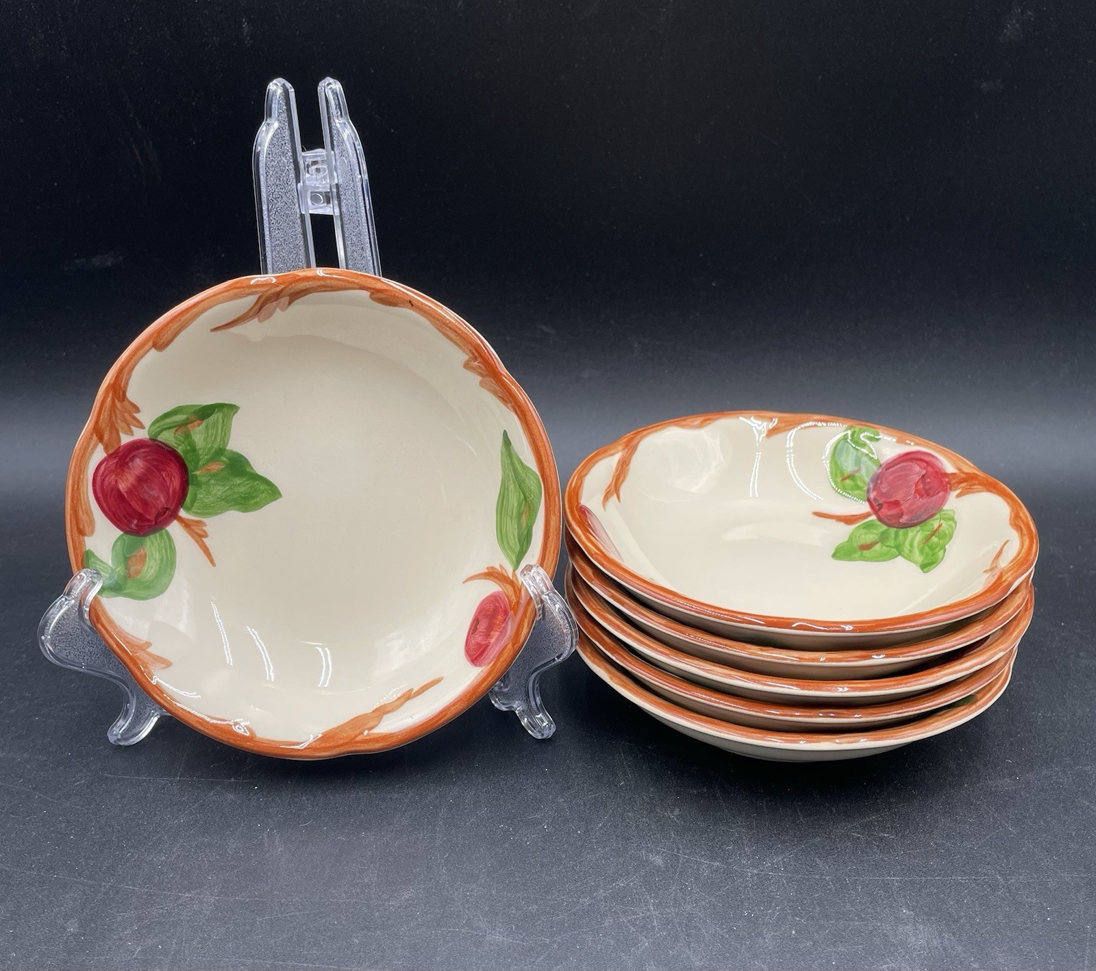 Franciscan 5 1/4 Inch Apple Pattern Dessert/Fruit Bowls - Set Of 6 !!!