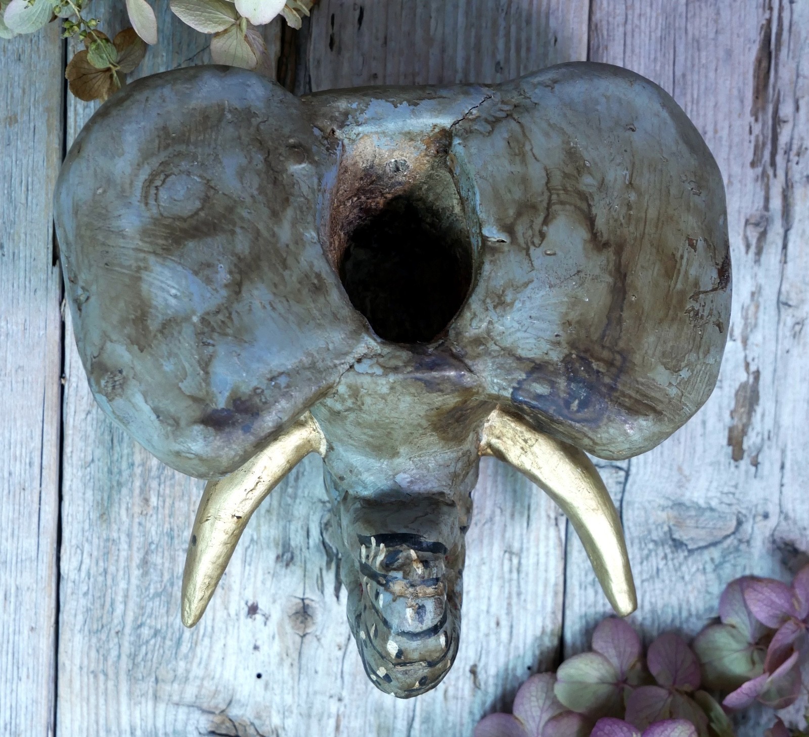 Elephant Mask Wood Handmade Nahua Guerrero Mexican Folk Art