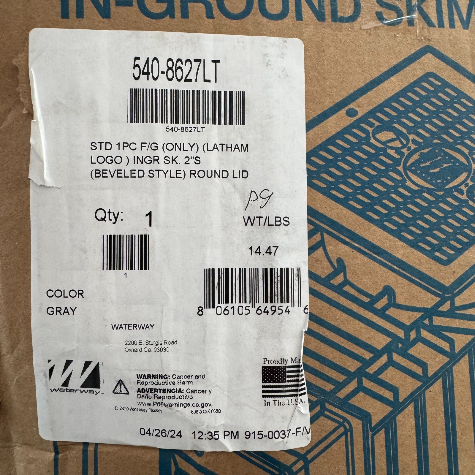 Waterway 540-8627 2" Renegade Complete In-Ground Skimmer Pool Fiberglass