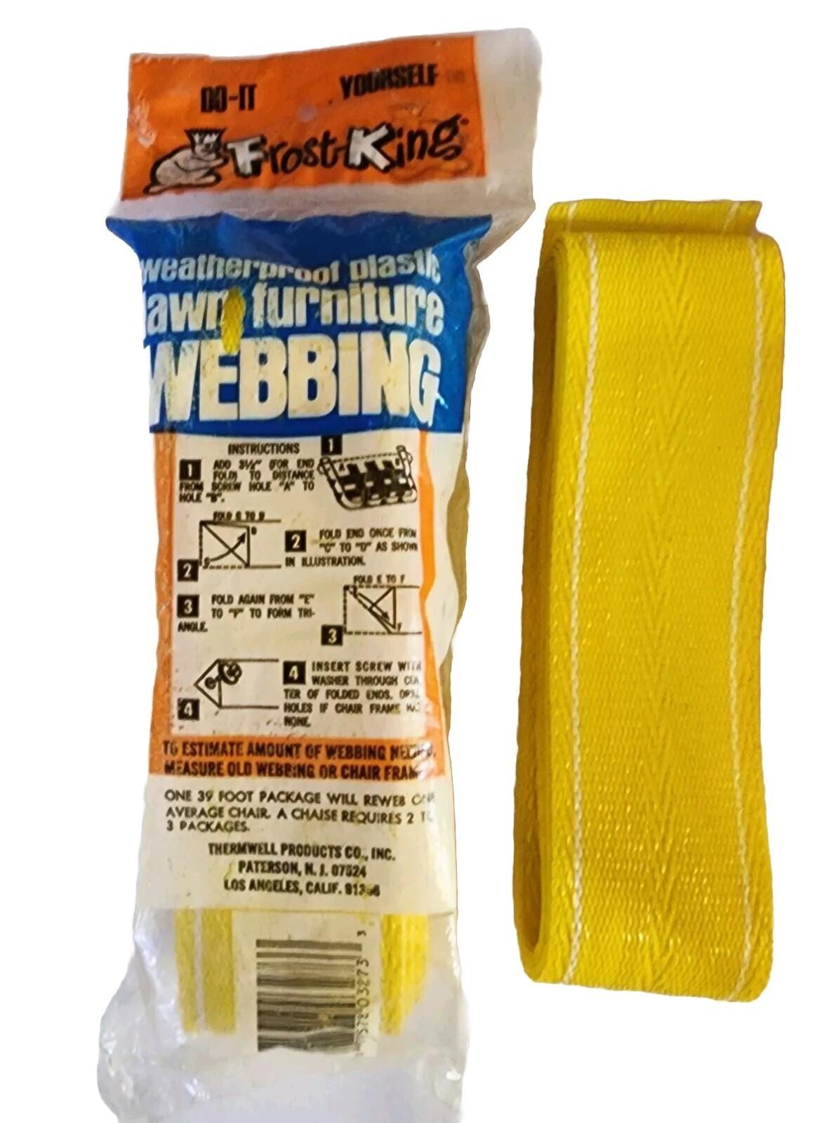 Frost King Re-Web Kit Lawn Chair Webbing Yellow 2 Packs 110ft + 1 Open Vintage