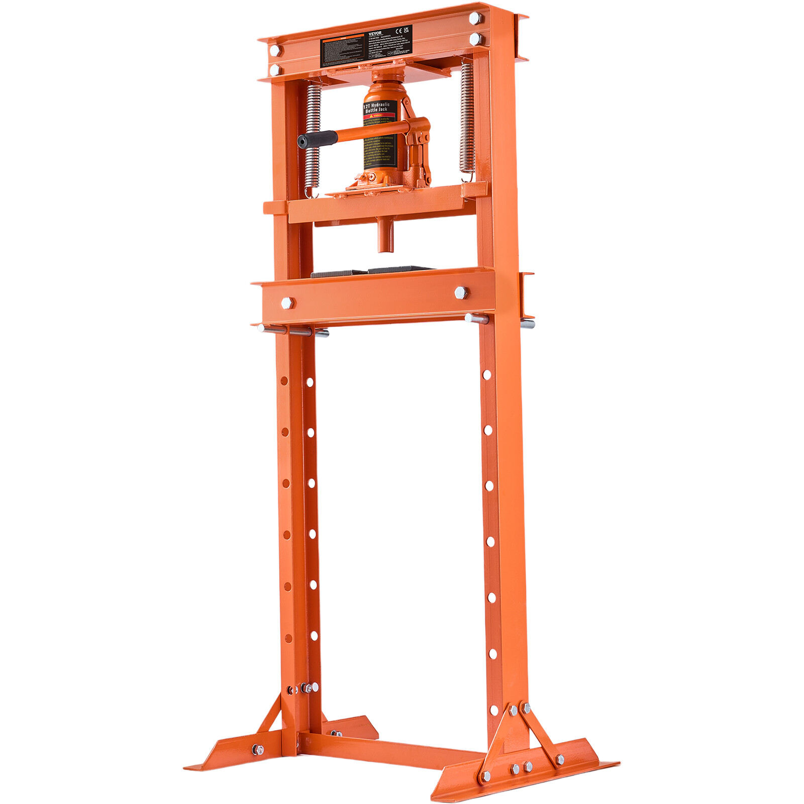 VEVOR Hydraulic Shop Press 12 Ton with Press Plates H-Frame Benchtop Press Stand