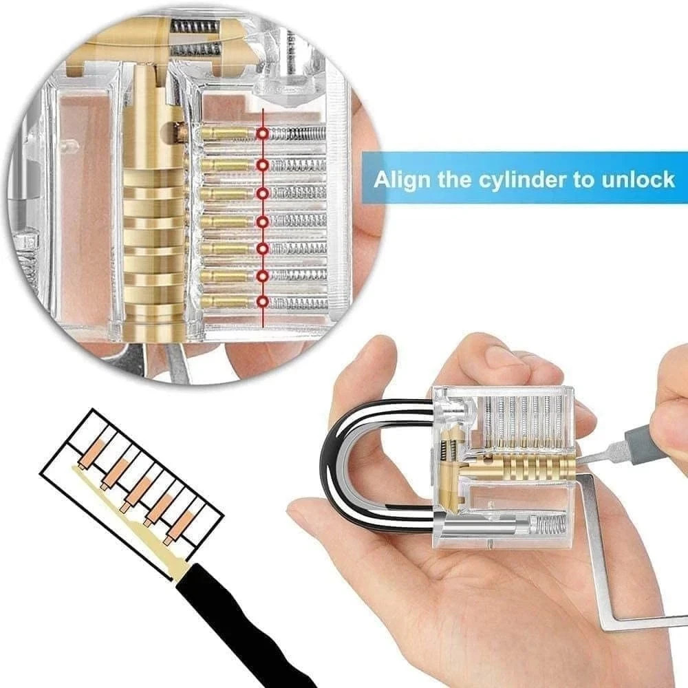 34 Pcs Padlock Unlocking Lock Practice Tool Set for Novice Beginner Locksmith US