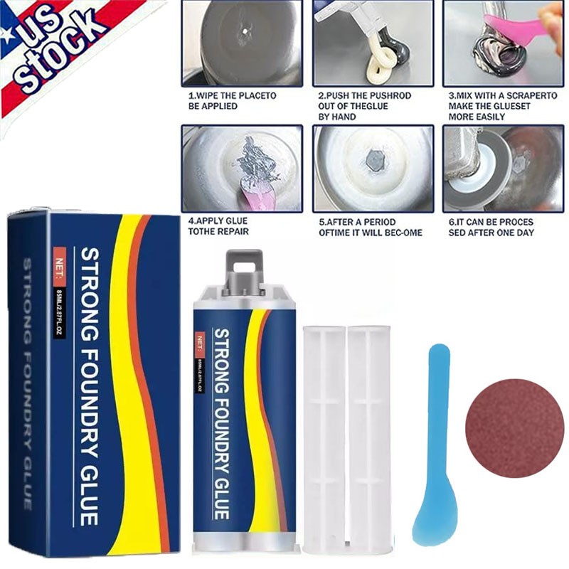 Strong Foundry Glue,Metal Repair Glue, AB Metal Glue Heary Duty Weld 85ml