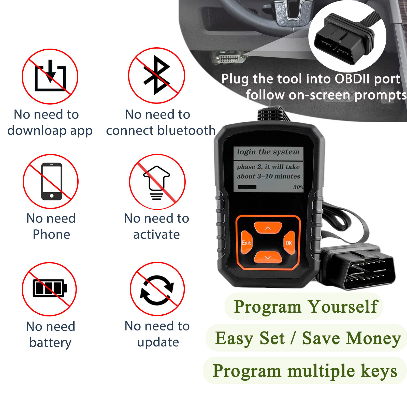 2 For 2009 2010 2011 2012 Dodge Ram 1500 2500 3500 Remote Fob Key Program Tool