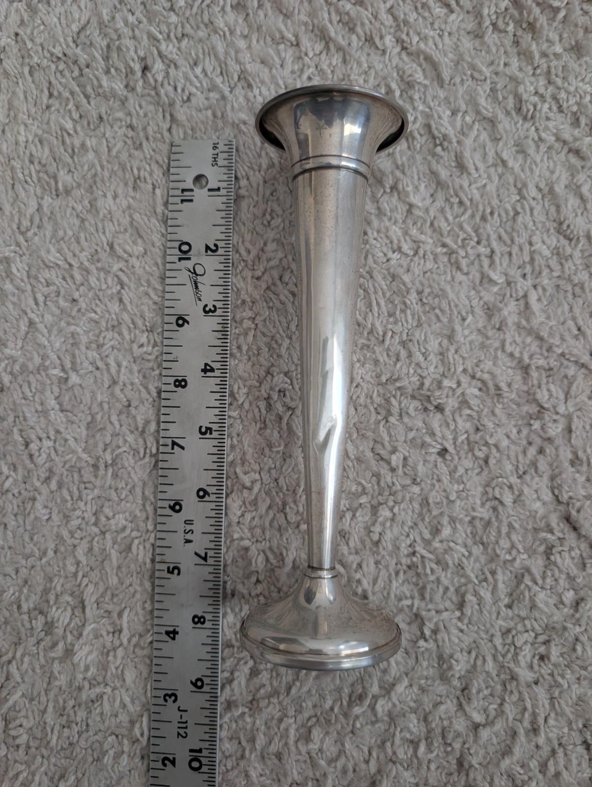 Vintage Preisner Sterling Silver Weighted Trumpet Bud Vase #136 – 7.5"