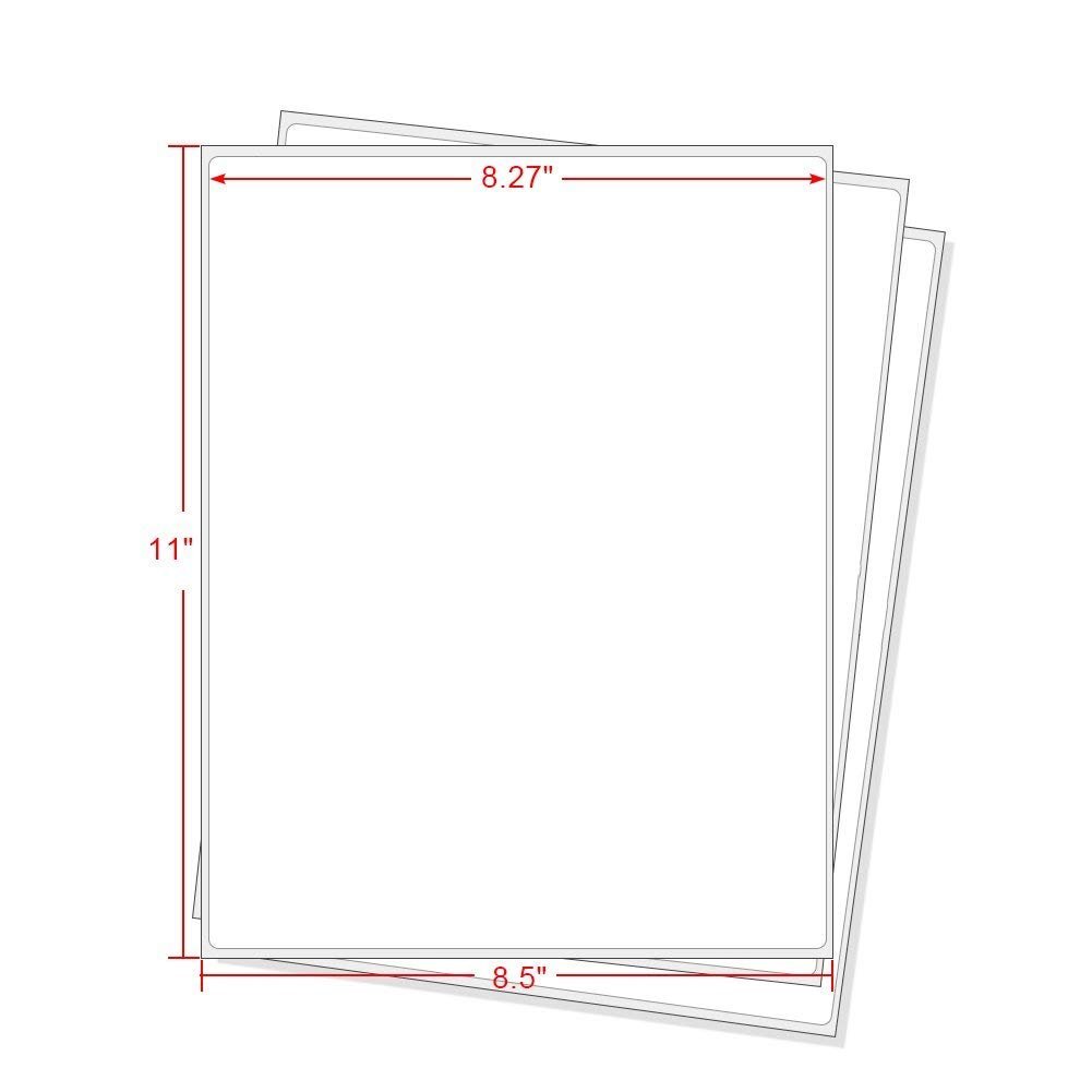 100 Full Sheet Shipping Labels 8.5x11 Self Adhesive Blank Paper for Laser/Inkjet