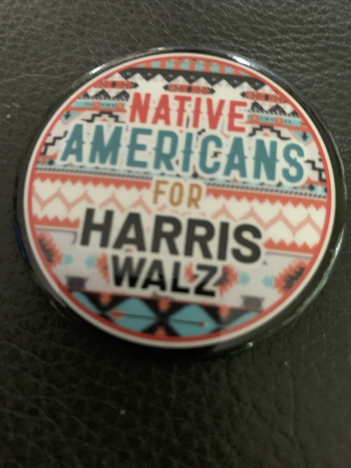 2024 Native Americans For Harris Walz Presidential Campaign Pin Button