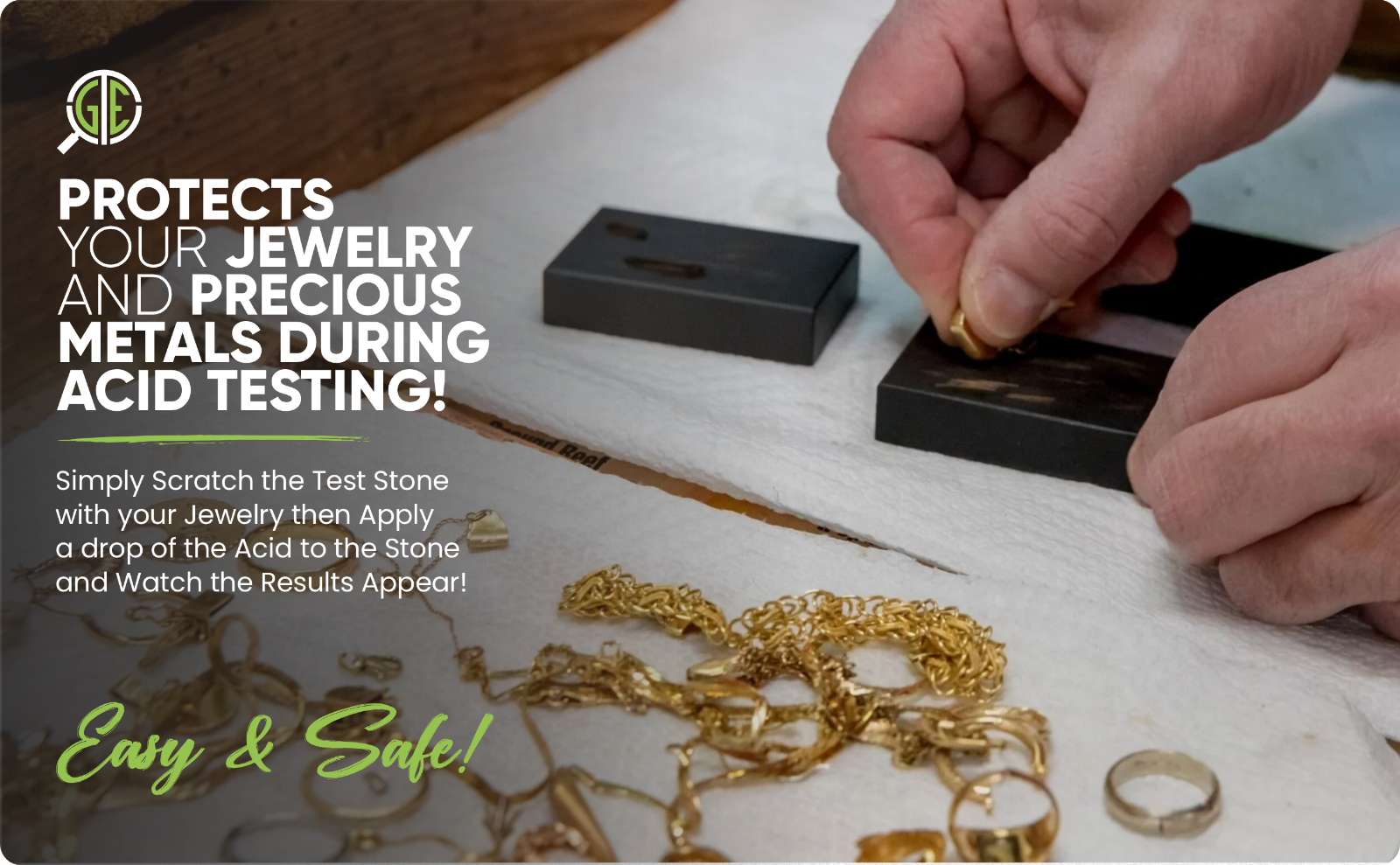 4 Gold Silver Platinum Jewelry Tester Scratch Streak Stones Acid Testing 14K 18K