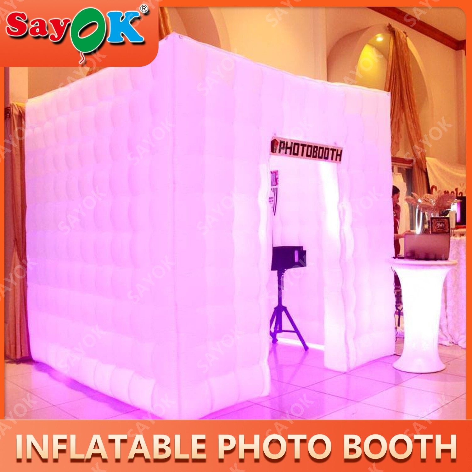 8.2FT Portable Inflatable Photo Booth Enclosure for Wedding Party Events 1 Door
