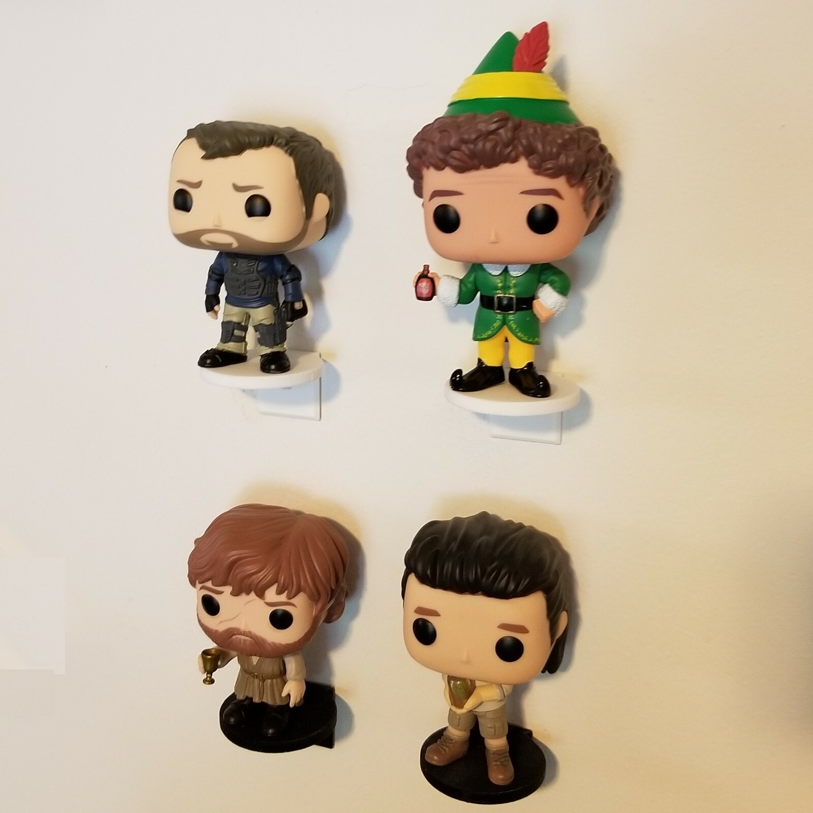 6 Pack White Small no Nail Adhesive Wall Display shelf for figurine Funko Pops!