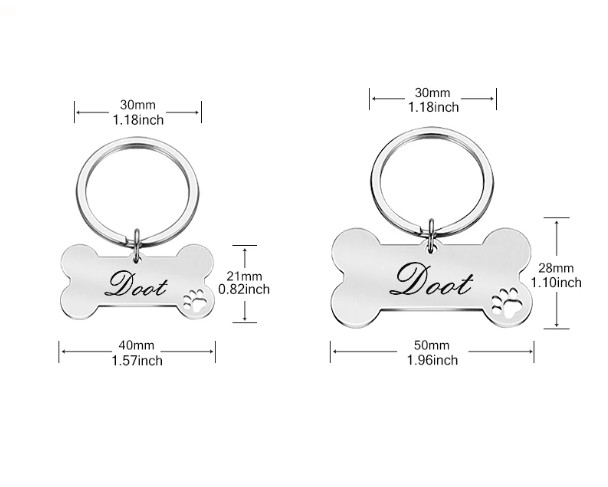 Custom Engraved Personalized Dog Pet tags Double Side Engraved ID Dog Cat Tag