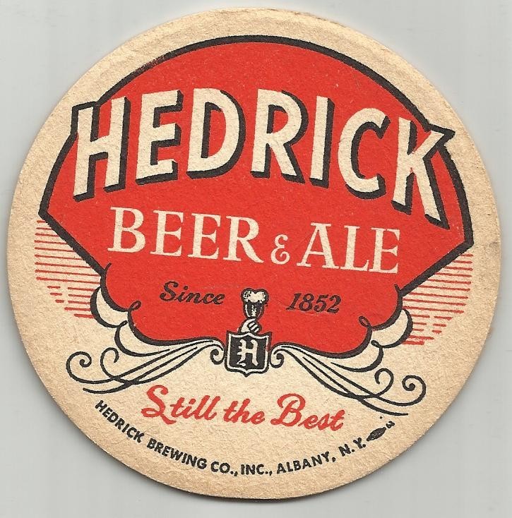 Pair of 1950's Hedrick  Beer &  Ale  Coasters -Albany, NY 3" Still the best 1852