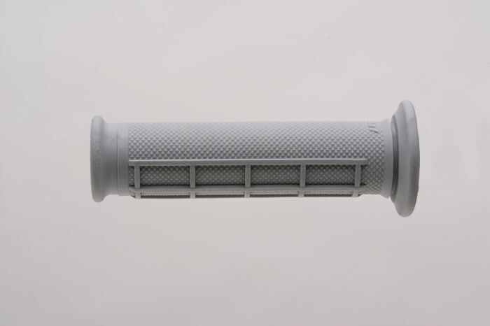 Renthal G111 ATV Handlebar Grips - Soft-Half Waffle-Light Grey-Thumb Throttle