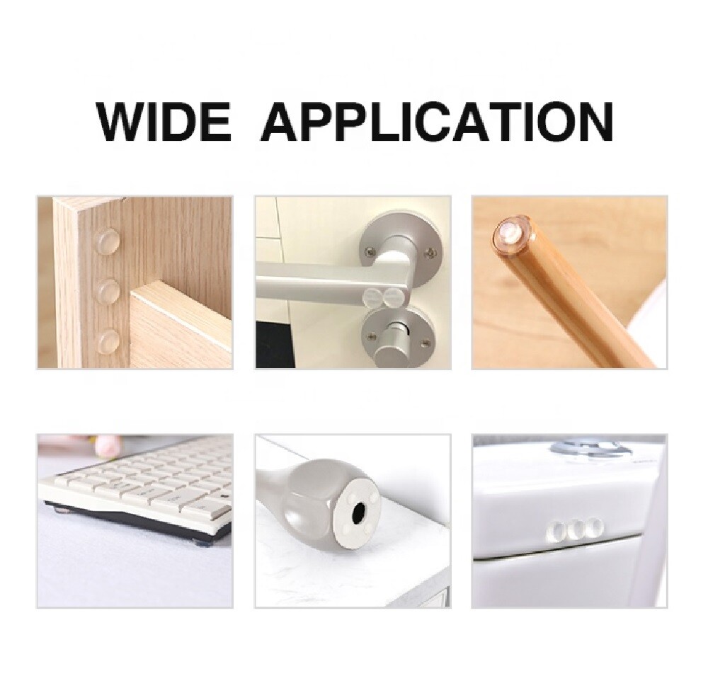 100 Pcs Silicone Rubber Cabinet Door Pad Bumper Stop Damper Furniture Stopper US