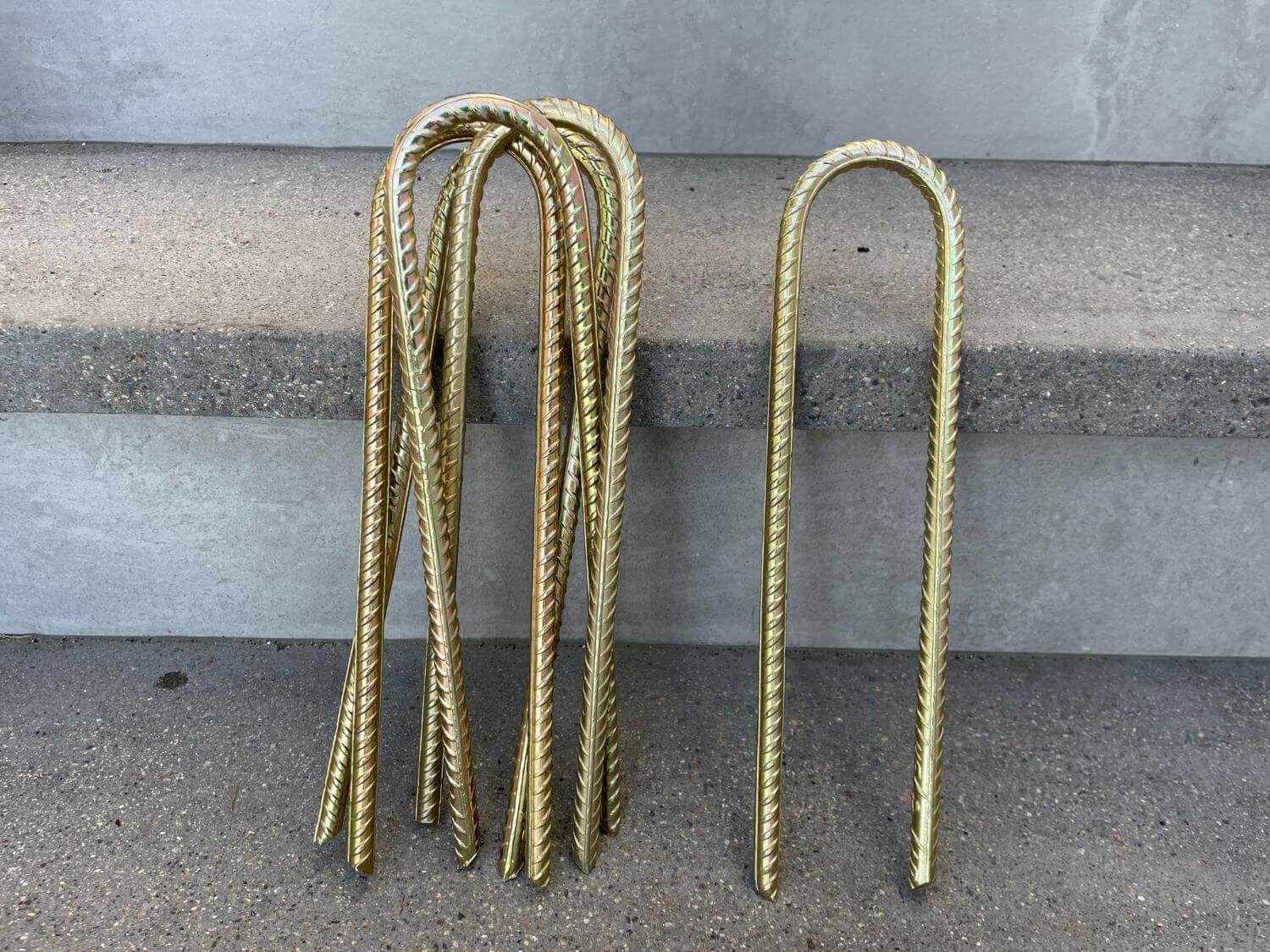 Rebar Stakes - 12" Ground Anchors for Tents, Gardens, Fences - Galvanized Steel