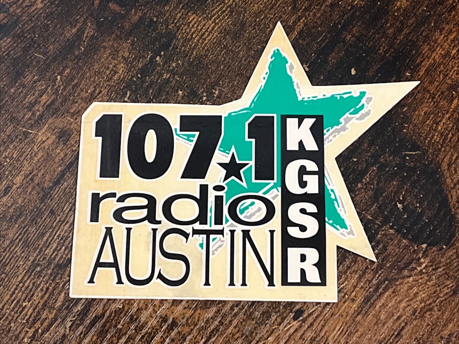 Vtg 1990's KGSR 107.1 Sticker Austin Texas Radio Station 5''x4.5'' Collectible