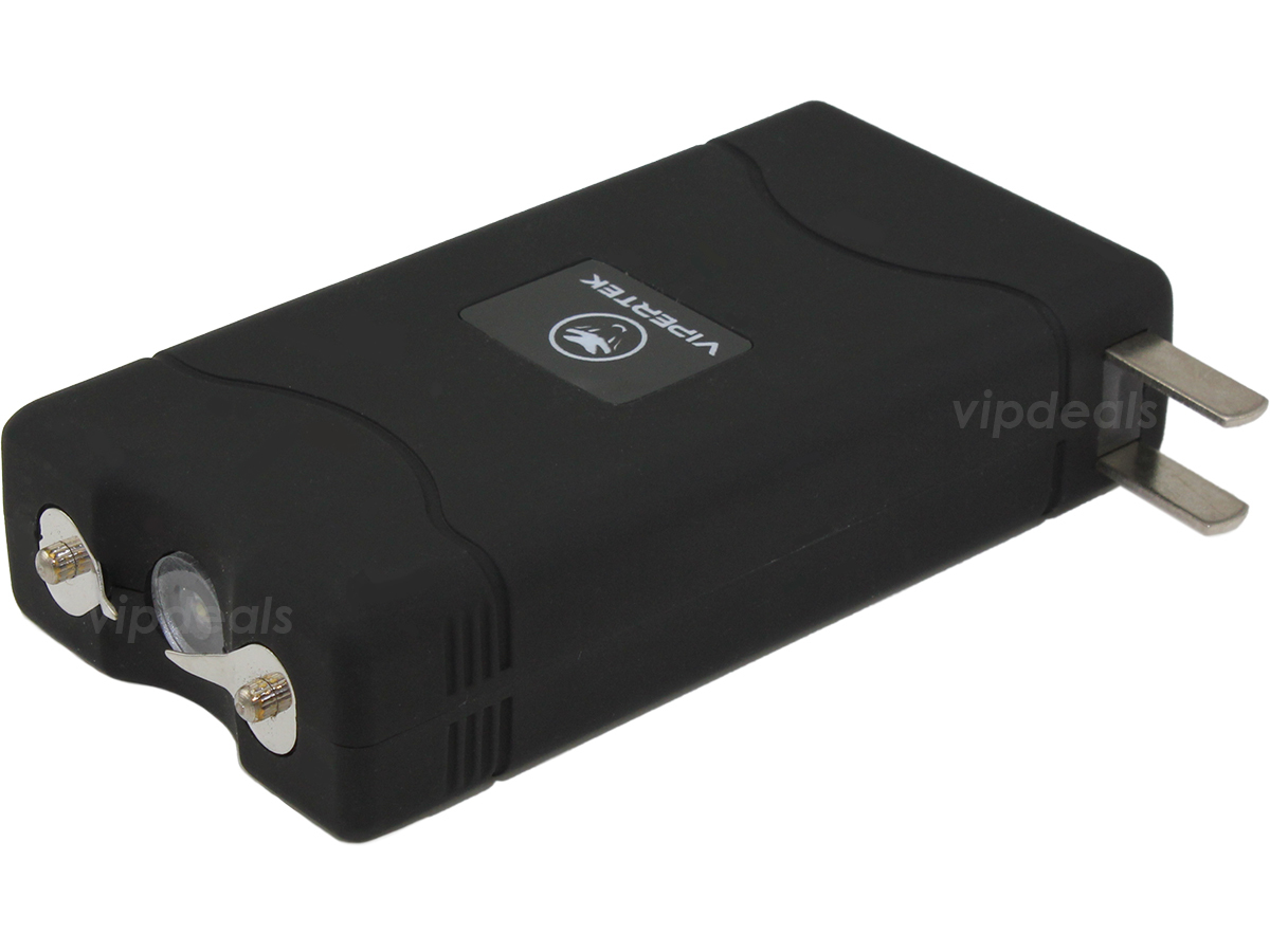 VIPERTEK Stun Gun Mini BLACK VTS-880 335 BV Rechargeable LED Flashlight