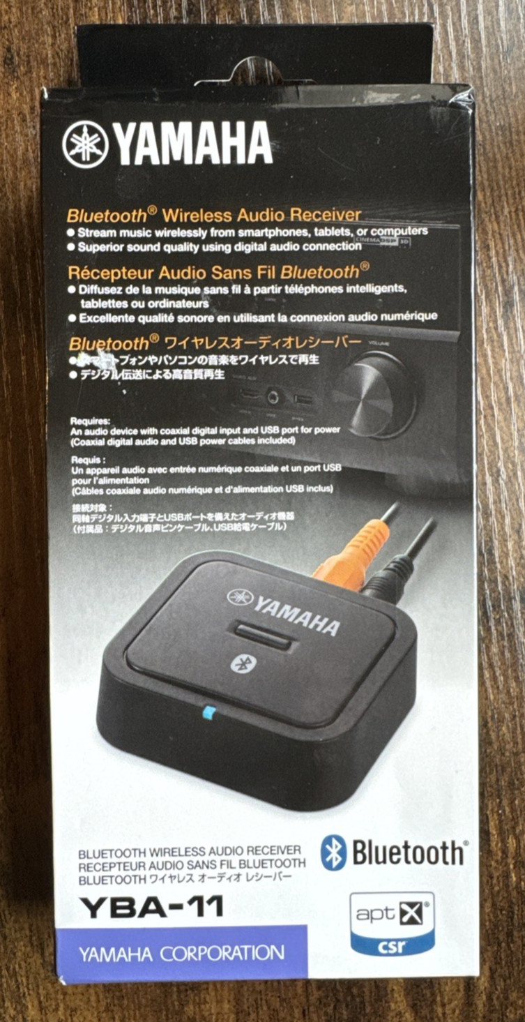 Yamaha YBA-11 Bluetooth Audio Receiver Adapter - NEW,  Black