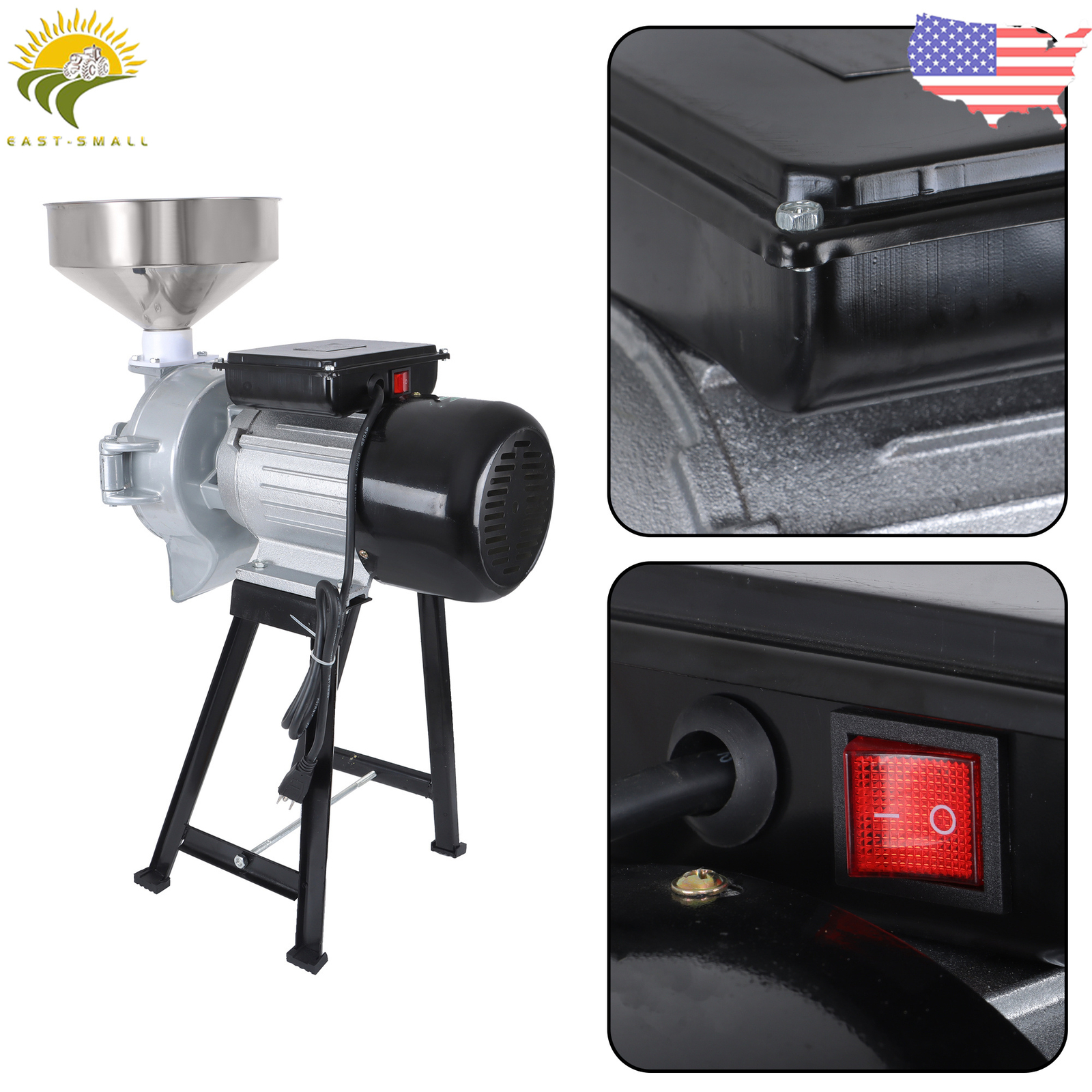 Electric Grinder Grain Mill 110V Corn Wheat Flour Cereal Wet & Dry 1500W