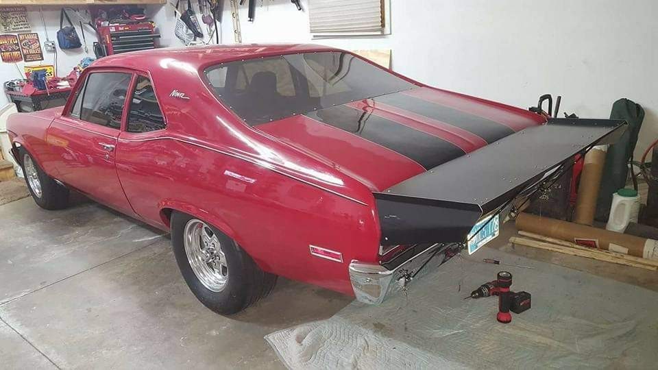 Nova Wing, 68-74 Chevy, Pro Race wing, Polish, Black, Brushed Anodized