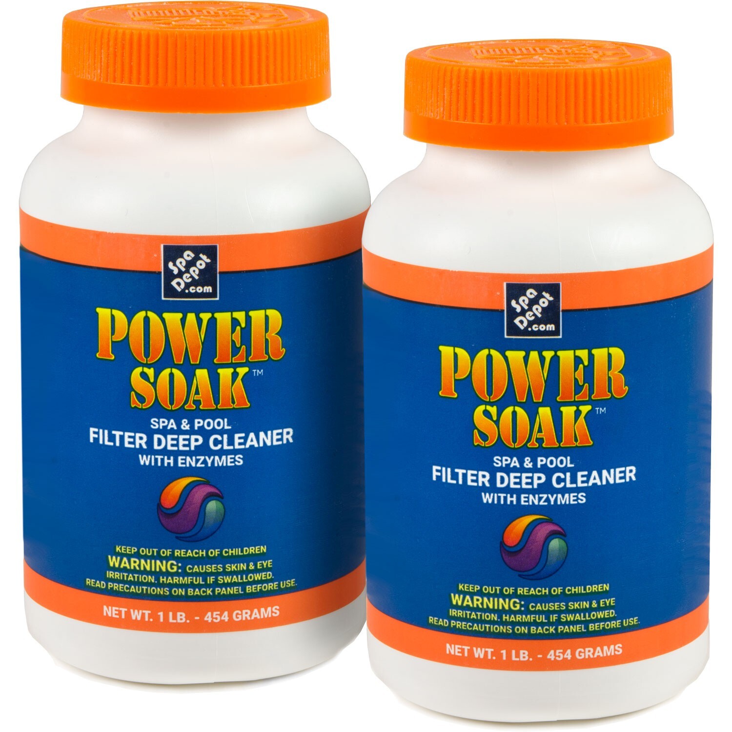 Power Soak Hot Tub Filter Cartridge Cleaner for Spa & Pool - 2 x 1 lb bottles