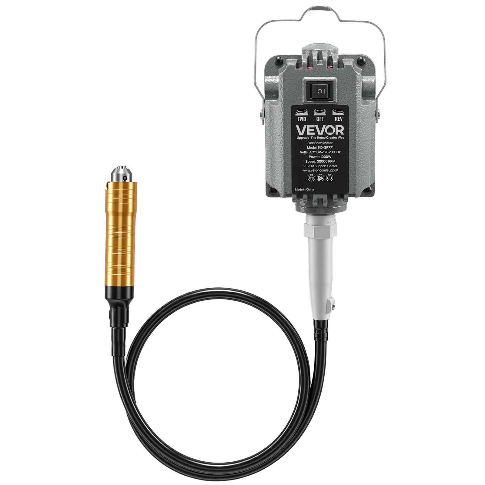 VEVOR Flex Shaft Grinder 1000W 30000RPM Flex Shaft Rotary Tool 74PCS Accessories