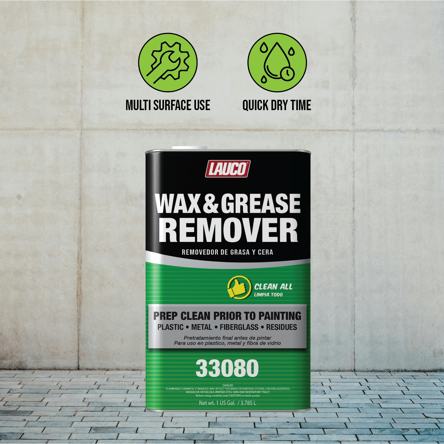 Lauco Wax & Grease Remover 1 Gal – Auto Body Paint Prep Cleaner Degreaser