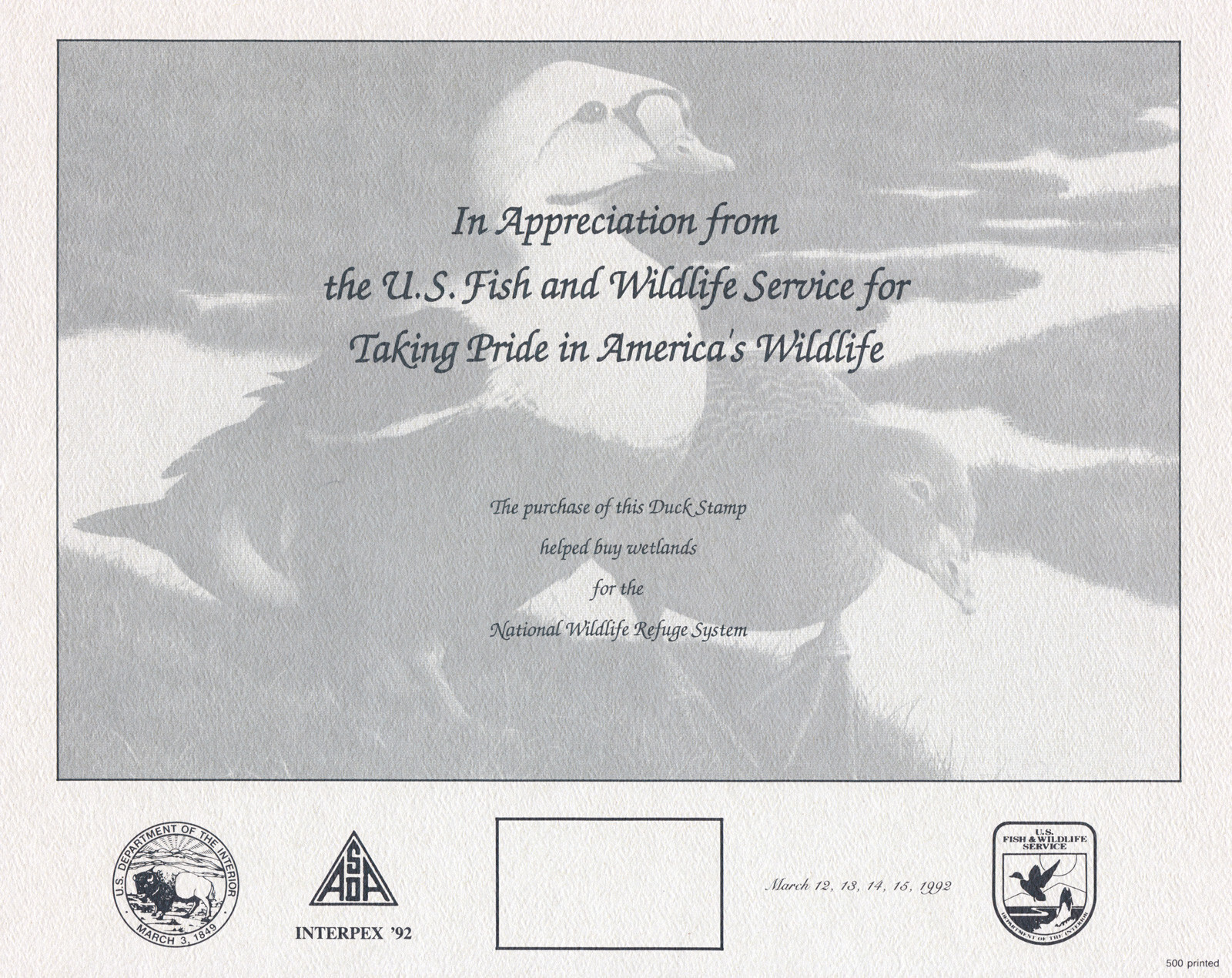 2 Duck Stamps & 23 U.S. Fish & Wildlife Appreciation Souvenir Cards 1975-1997 US