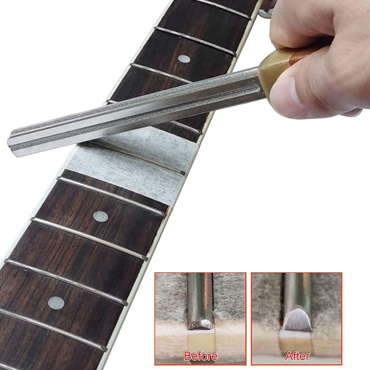 4-Slot Guitar Fret Crowning File Fretboard Diamond Coating Repair Dress Tool t