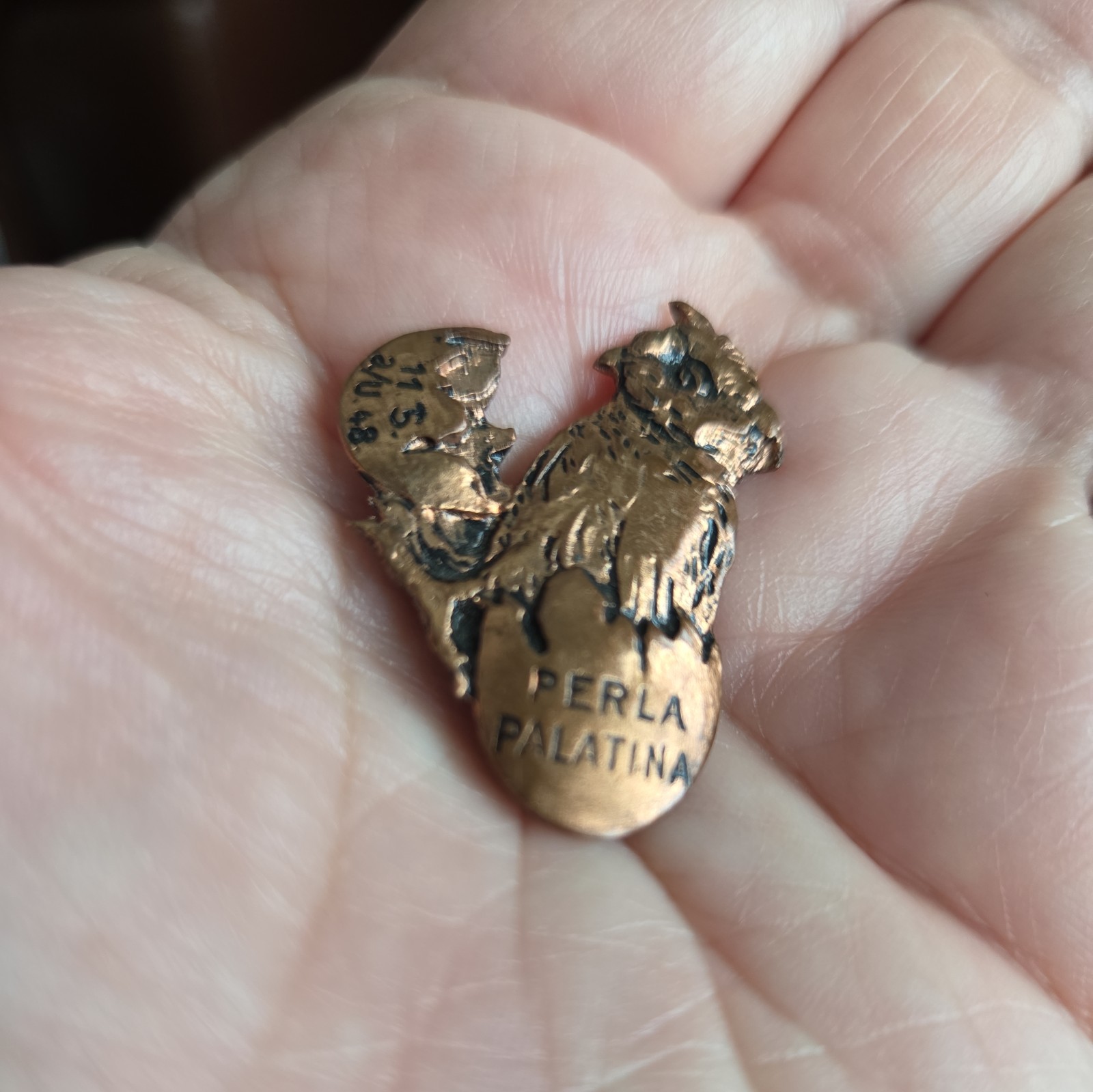 Vintage Lapel Pin Badge PERLA PALATINA German Bird coming Out of its Shell