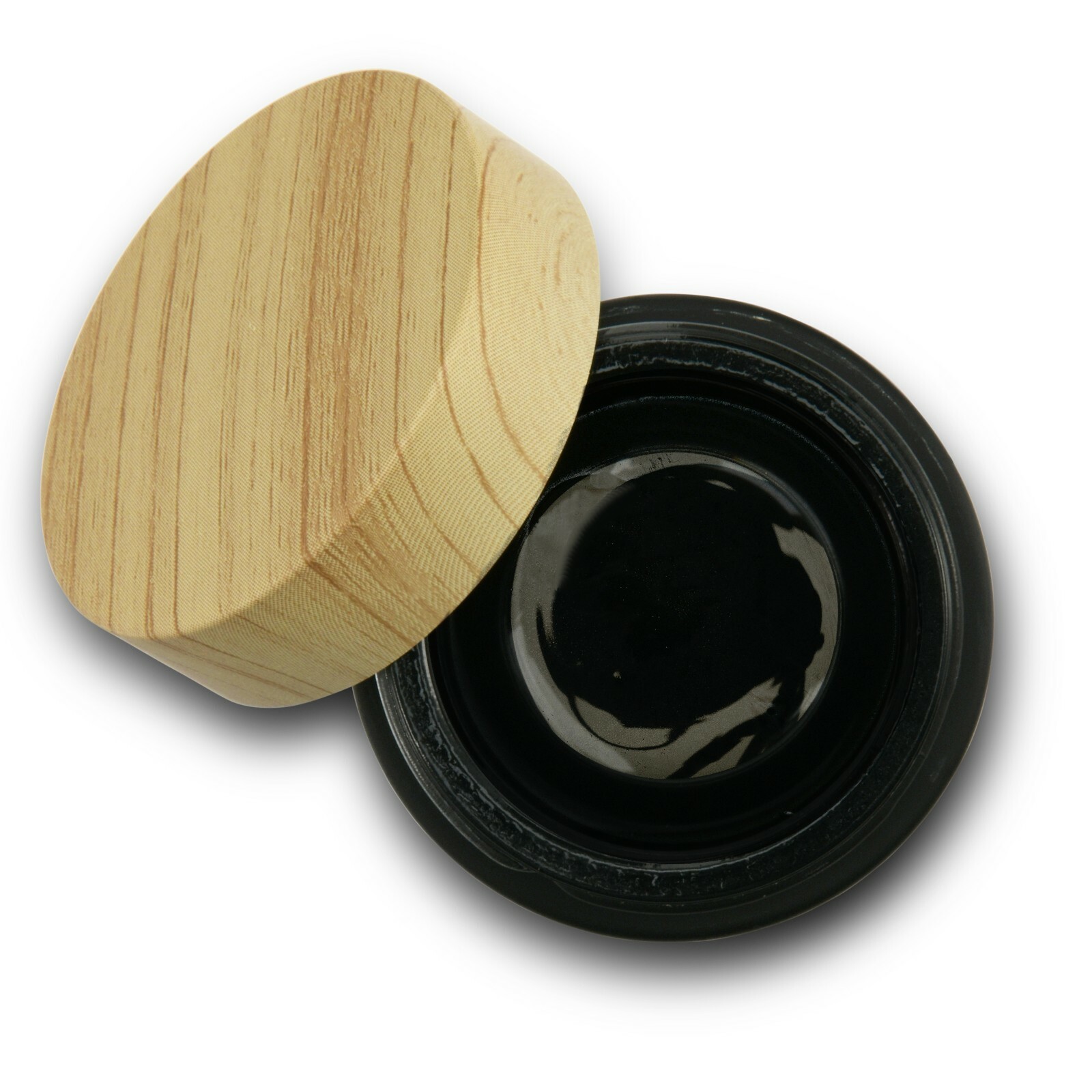 6 Pack 1oz (30ml) Black Frosted Cosmetic Glass Cream Jar Container w Plastic Lid