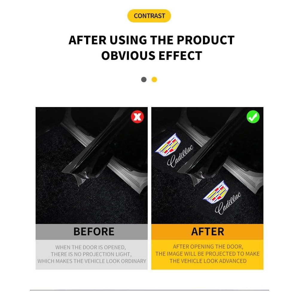 2x Ghost LED Car Door Step Courtesy Shadow Lights For ATS SRX XT5 XTS Mulitcolor