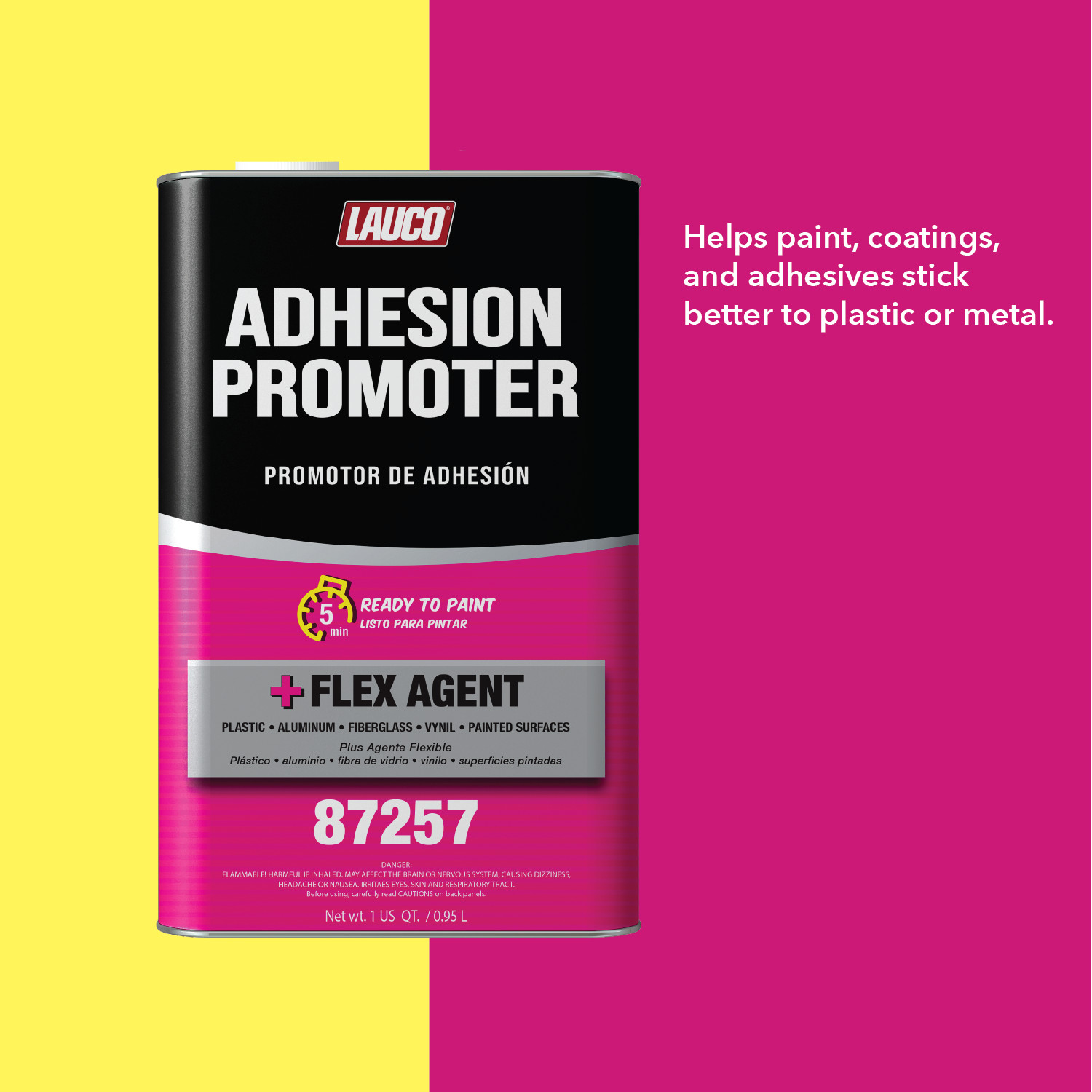 Lauco Adhesion Promoter Quart – Fast-Dry Flex Agent for Auto Plastics & Metal