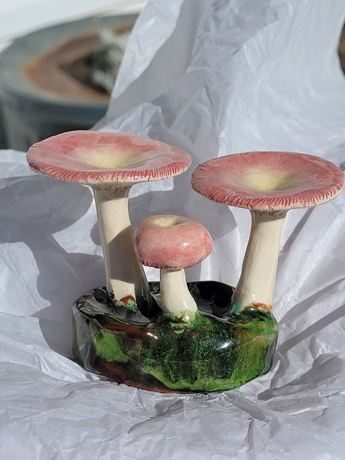 Rare Vintage Early Lorenzen Lantz Nova Scotia Clay Mushroom Russula Mariae