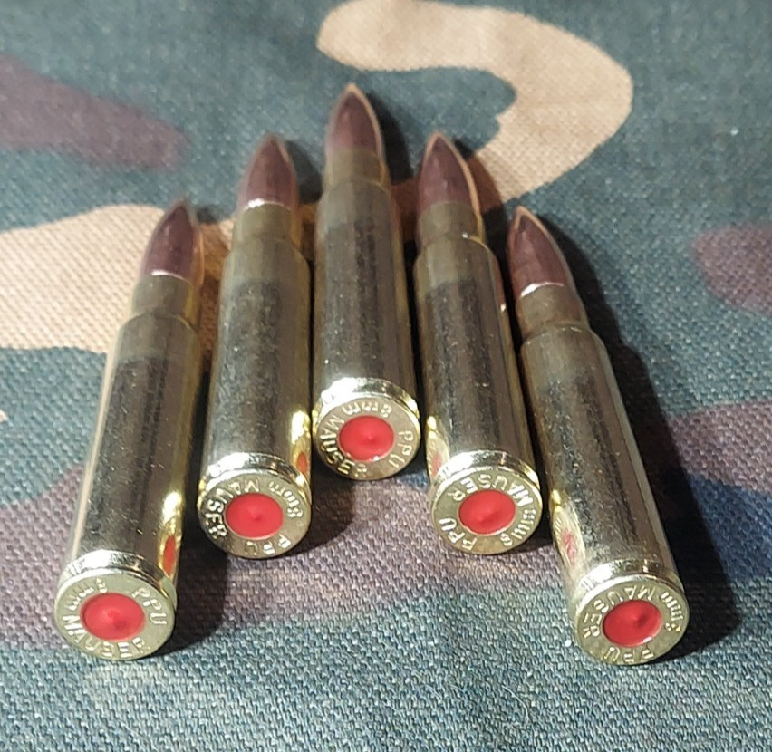 8MM MAUSER SNAP CAPS SET OF 5 "SAFETY RED" 7.92X57, K98, GEWEHR 98