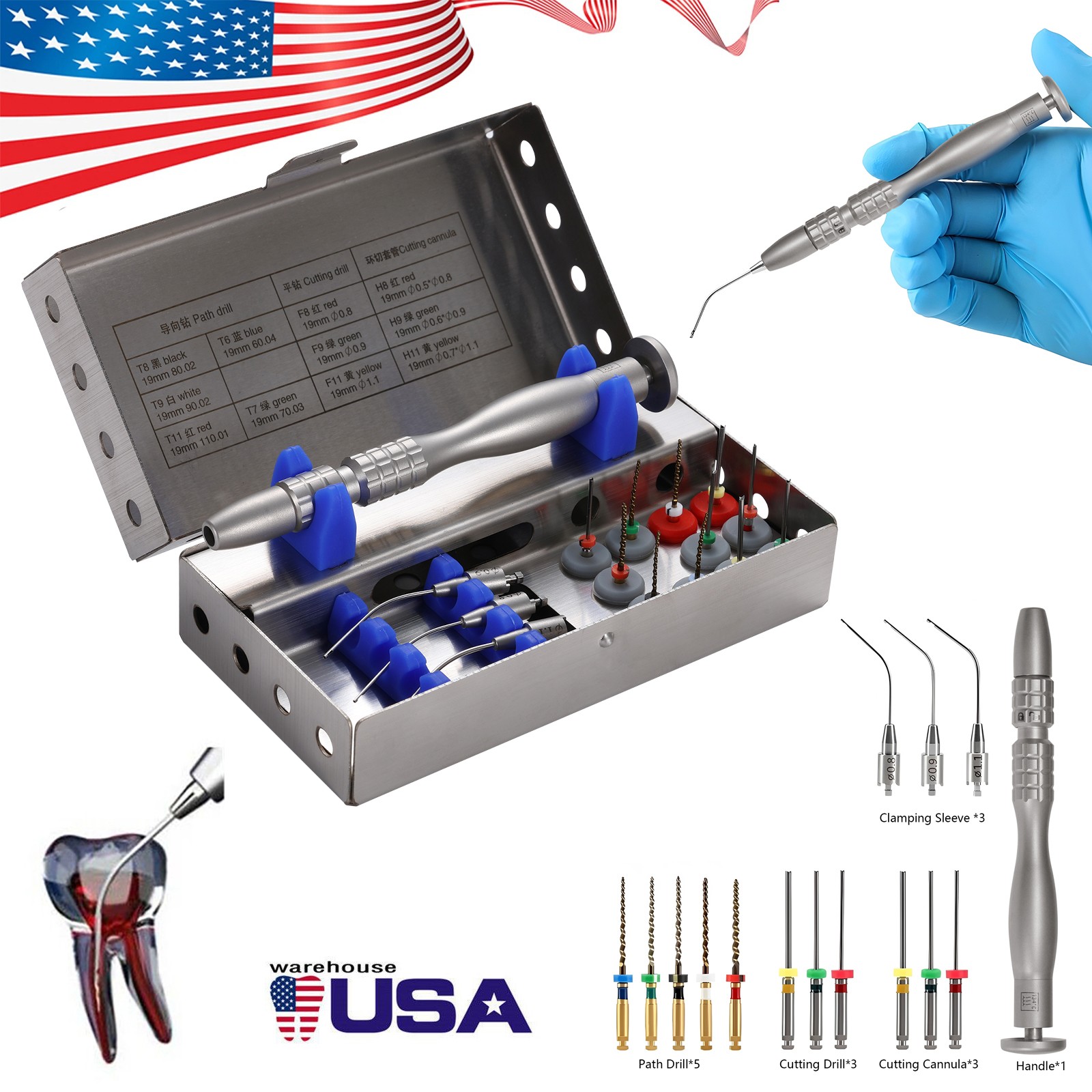Dental Broken File Extractor Endodontic Removal System Kit Root Canal