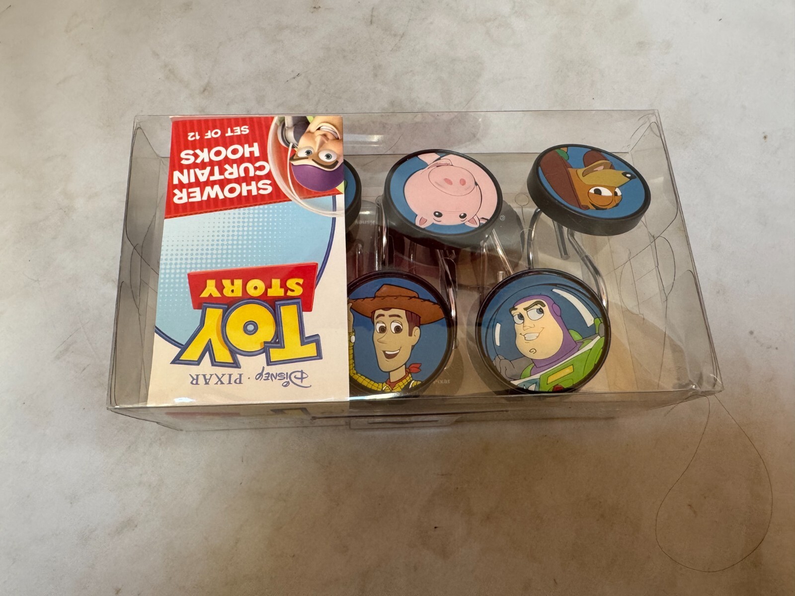 Disney Pixar Toy Story 12 Shower Hooks Buzz Woody Rex Hamm Alien Slinky Dog NEW