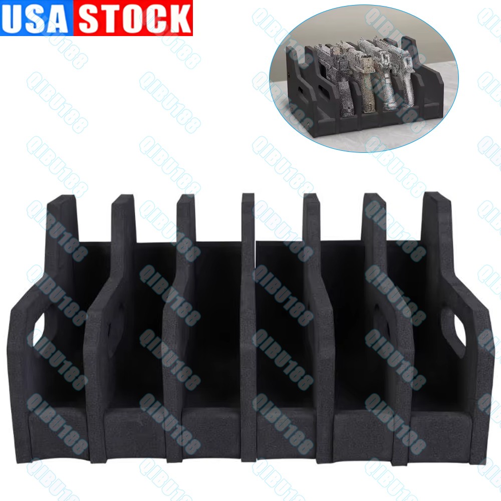 Gun Rack for 6 Handguns, Pistol Holder Organizer Accessories Gun Safe Organizer