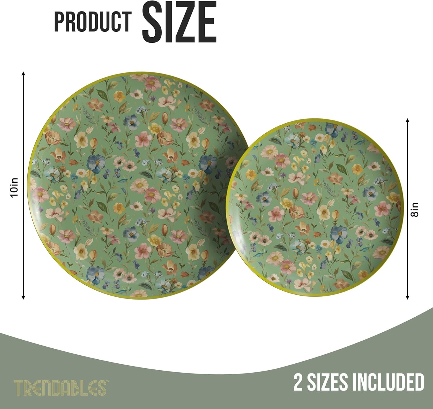 Fancy 8" & 10" Paper Plates for All Occasions - 32pc Floral