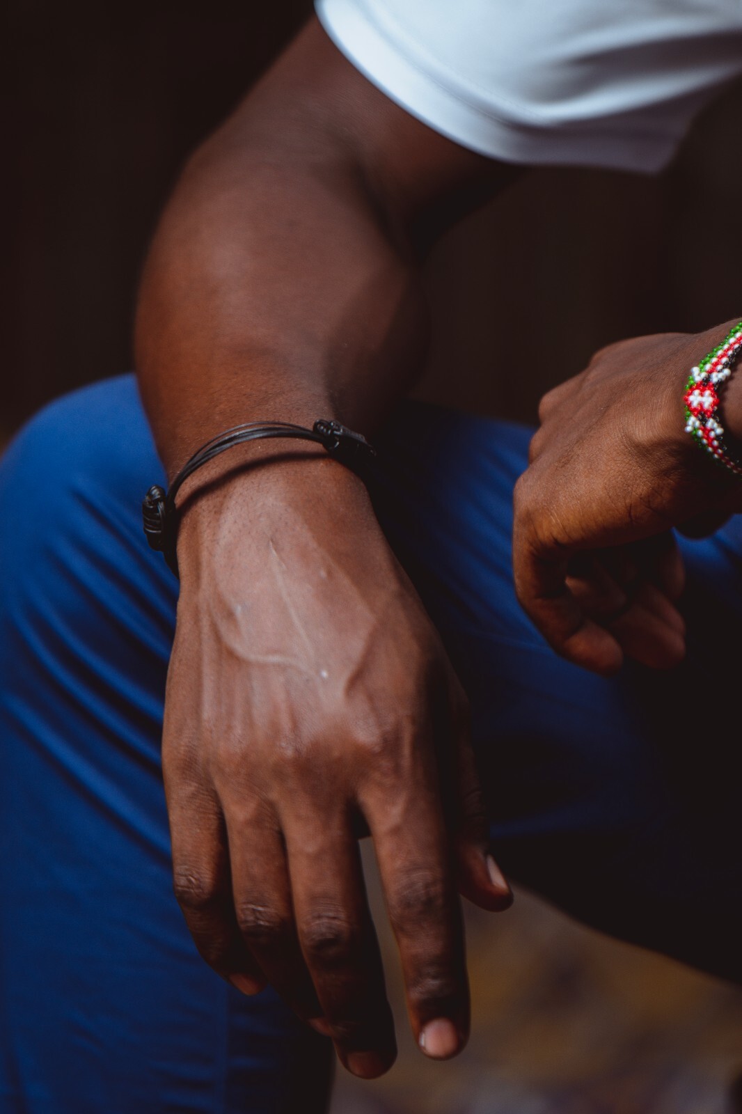 Bracelet African Plant Fiber Faux Elephant Hair Unisex Black Kenya (Pack of 2)