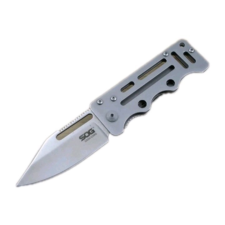 SOG Cash Card Folding Knife Money Clip Plain Edge Stainless