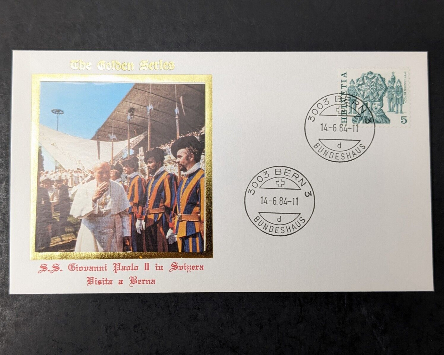 Pope John Paul II Golden Series Trip to Switzerland 10 Covers, Postcards Stamps